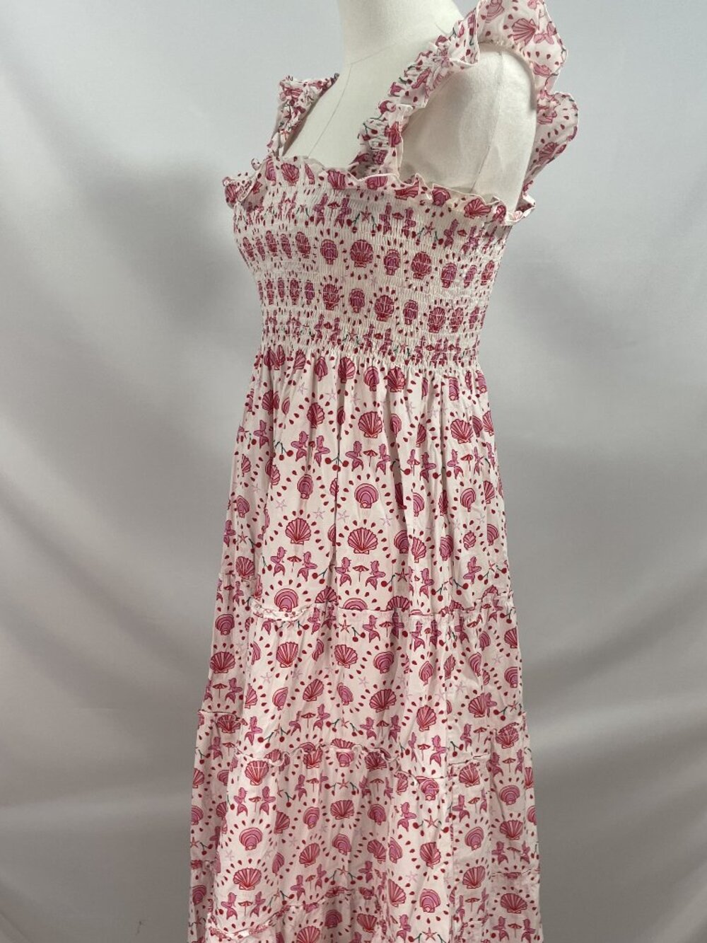 ✨ Hill House Home "Ellie" Nap Dress Mermaid Seashell Pink Midi Dress Size XS✨ - Picture 4 of 8